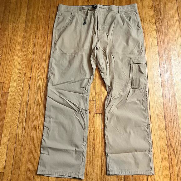 Prana Pants Mens 40 Beige STRETCH ZION II Regular Fit Cargo Stretch Hiking - Picture 1 of 12